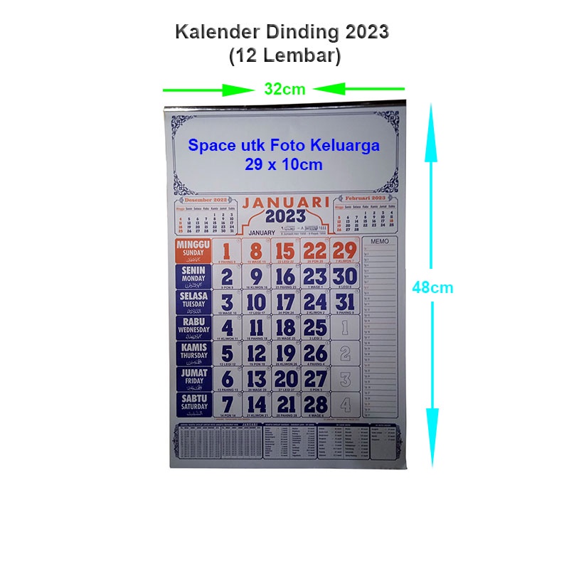 

Kalender Dinding Tahun 2023 12 Lembar Kalender Gantung 2023 12 Halaman