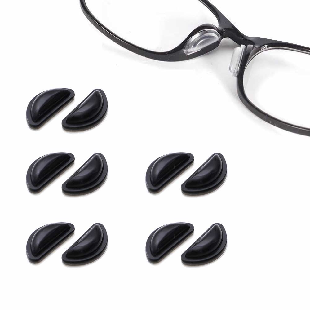 2 Pcs Stiker [ Hitam ] Kacamata Penyangga Hidung Pencegah Turun - Non Slip Silicone Nose Pad Model A