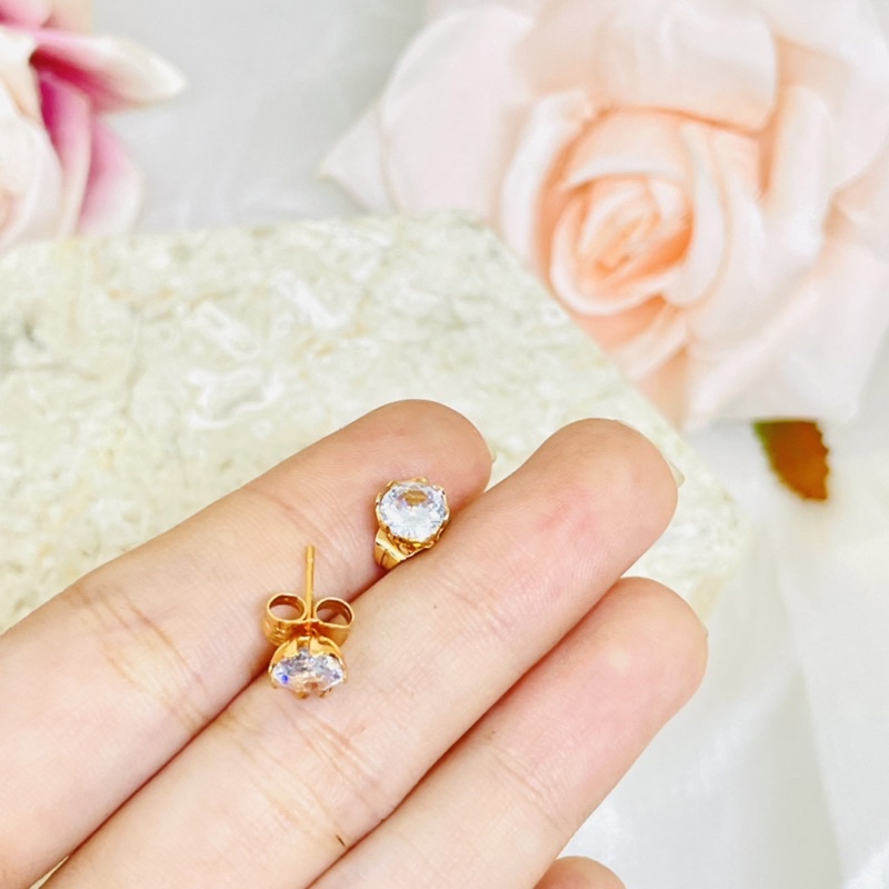 Anting tusuk permata warna cantik emas Xuping
