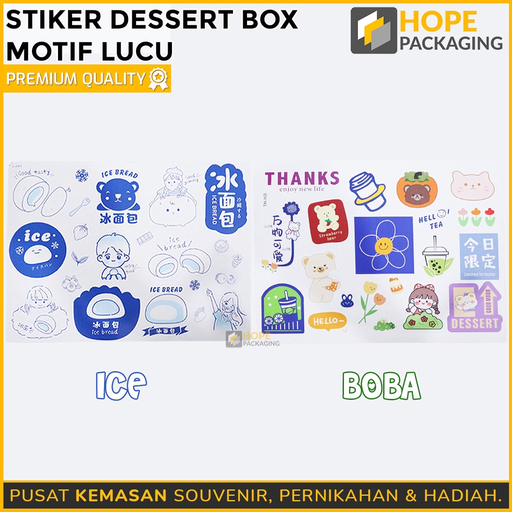 Sticker Dessert Box Motif Lucu /  Mini Sticker Colorful Cute Sticker Journal Buku Properti stiker kotak lucu packing hampers souvenir makanan