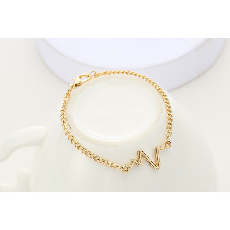 ✅ COD KUMA Gelang Rantai Unisex Couple Charm Electrocardiogram Fashion Korea Aksesoris Fashion