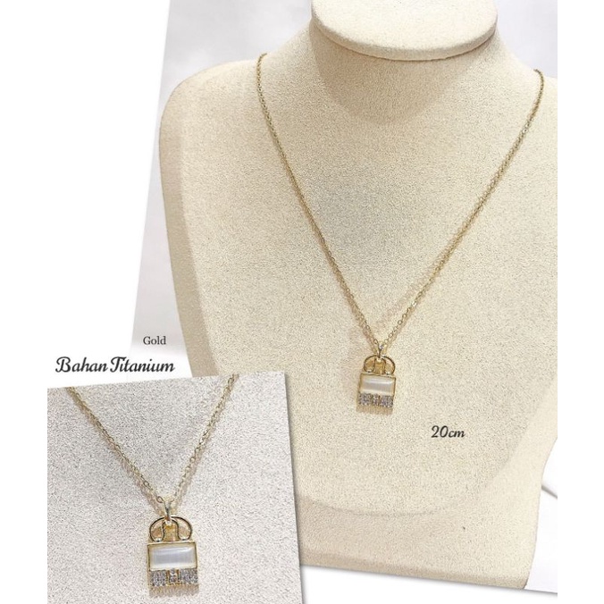 Kalung Titanium Asli Kalung Liontin + rantai Gold Mirip emas asli  Premium Quality Anti karat kalung Stainless Steel ori K901