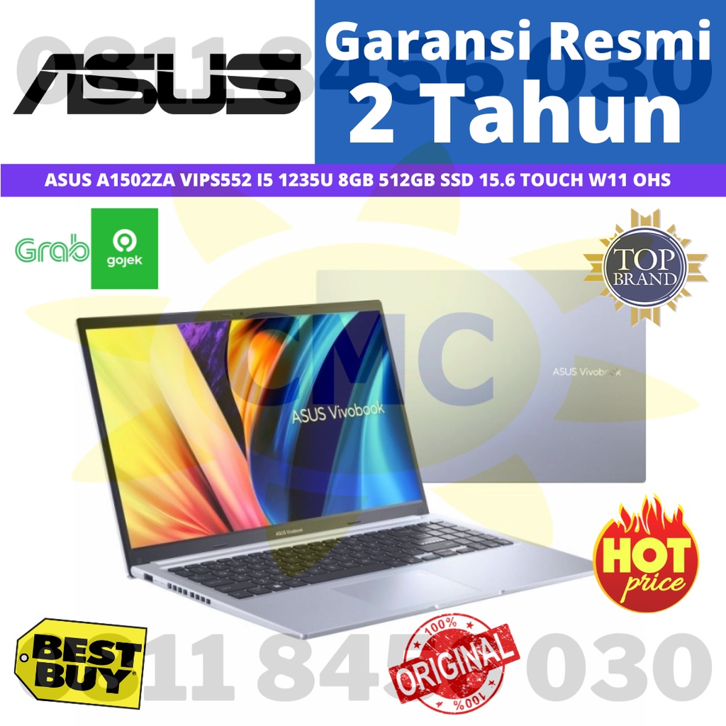 ASUS A1502ZA VIPS552 I5 1235U 8GB 512GB SSD 15.6 TOUCH W11 OHS