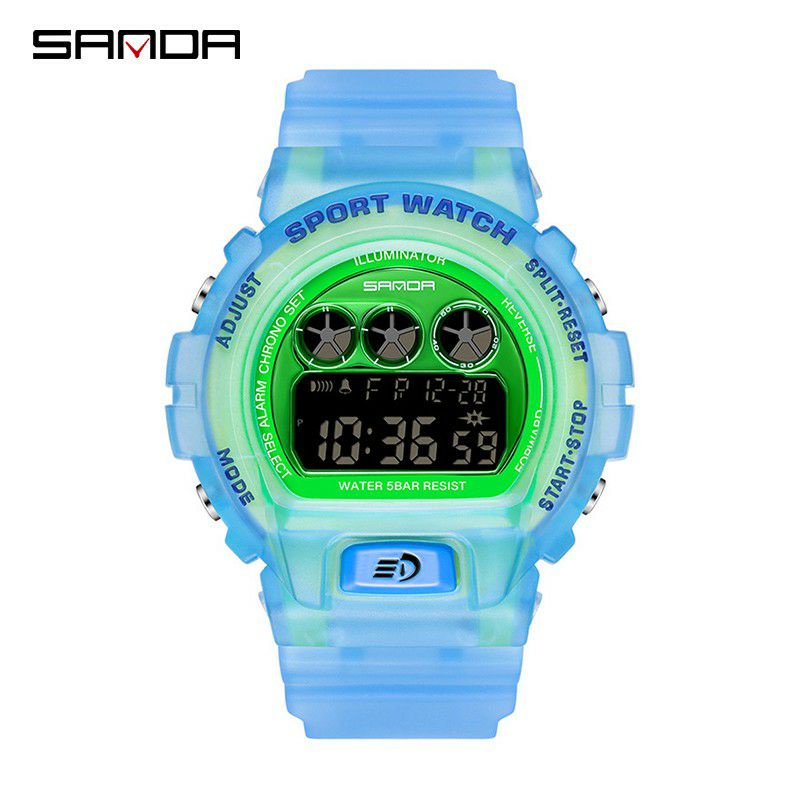 TERLARIS! SANDA 2117 Jam Tangan Pria Digital Luminous Tali Rubber Shockproof Anti Air