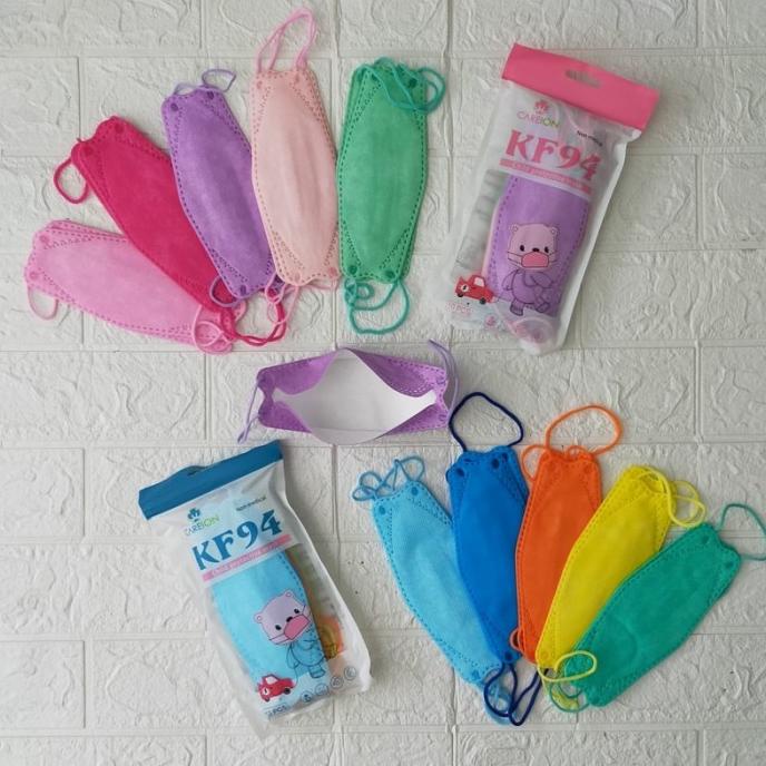 Masker KF94 Kids | Masker KF94 Anak Mix Warna, Hitam, Putih, dan abu 90-diyustore Ayo Beli