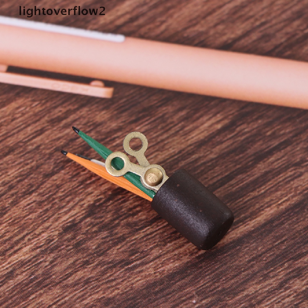 (lightoverflow2) Miniatur Cup Holder Pulpen / Pensil / Penggaris / Gunting Untuk Aksesoris Rumah Boneka 1: 12 (ID)