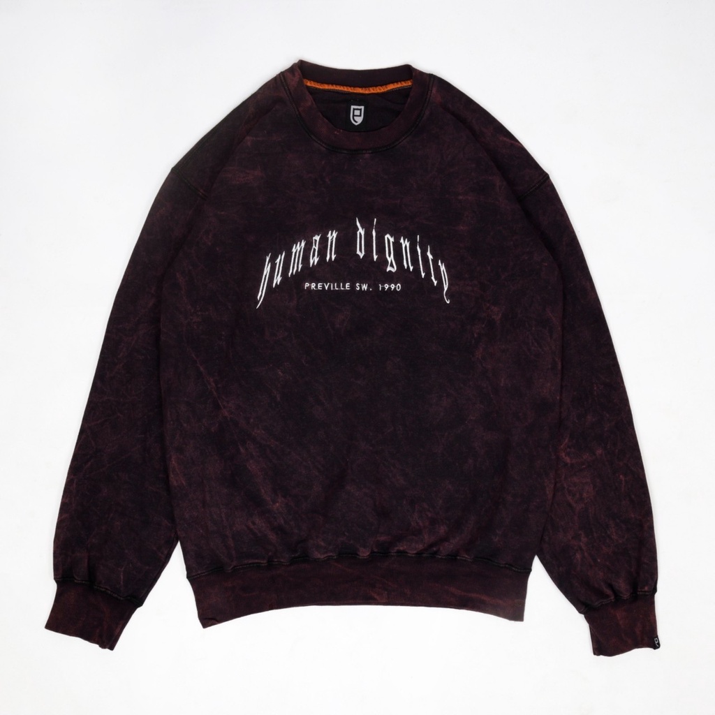 Sweater Crewneck Pria Wanita PREVILLE SANDWASH HUMAN DIGNITY Good Brand Quality
