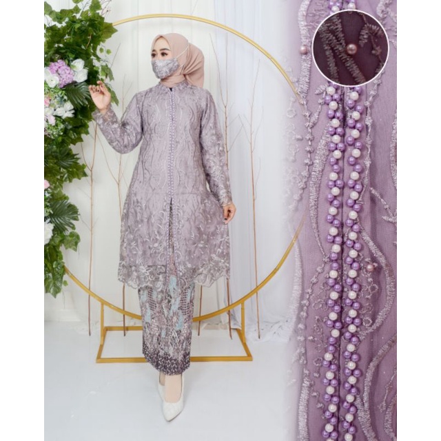 Stelan Kebaya Asyanti Mix Payet Mutiara| Kebaya| Set Kebaya Tunik Tulle| Kebaya Brukat| Set Kebaya Wisuda| Stelan Kebaya Lamaran| Set Kebaya Wanita Terbaru| Kebaya Tulle Payet Mutiara| Kebaya Pesta| Kebaya Kondangan