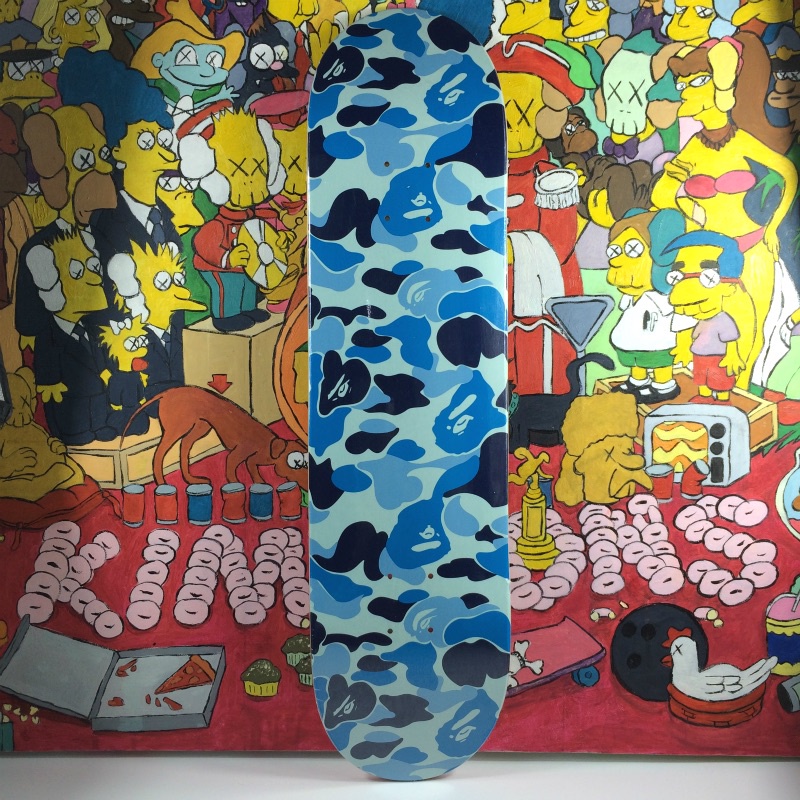 Deck Skateboard 7 Lapis Warna Biru Maple Untuk Dekorasi