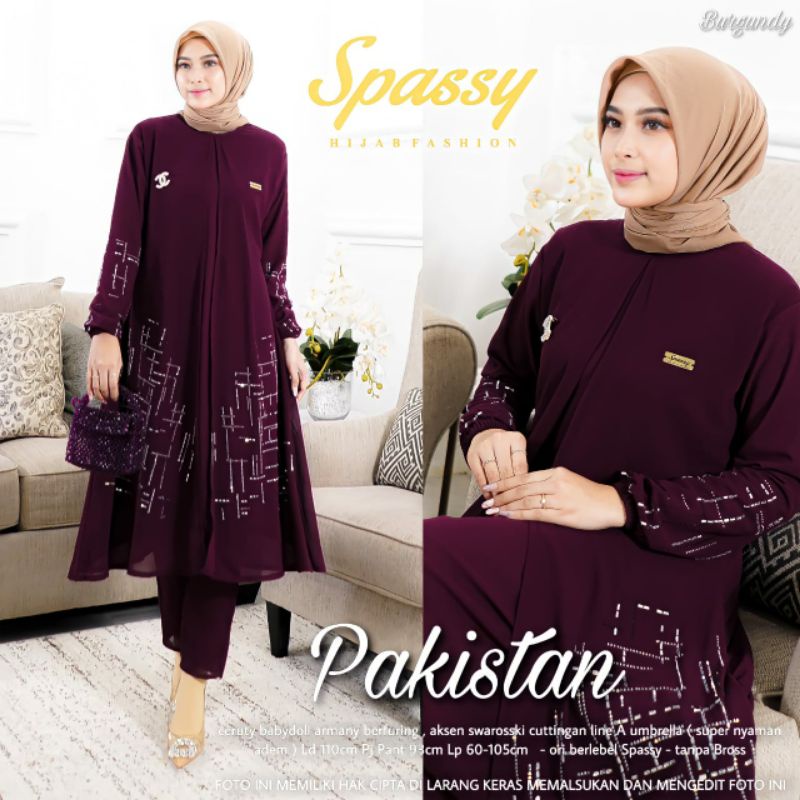[RESTOCK] PAKISTAN SET ORIGINAL SPASSY // Setelan Tunik Ceruty Best Seller Terlaris