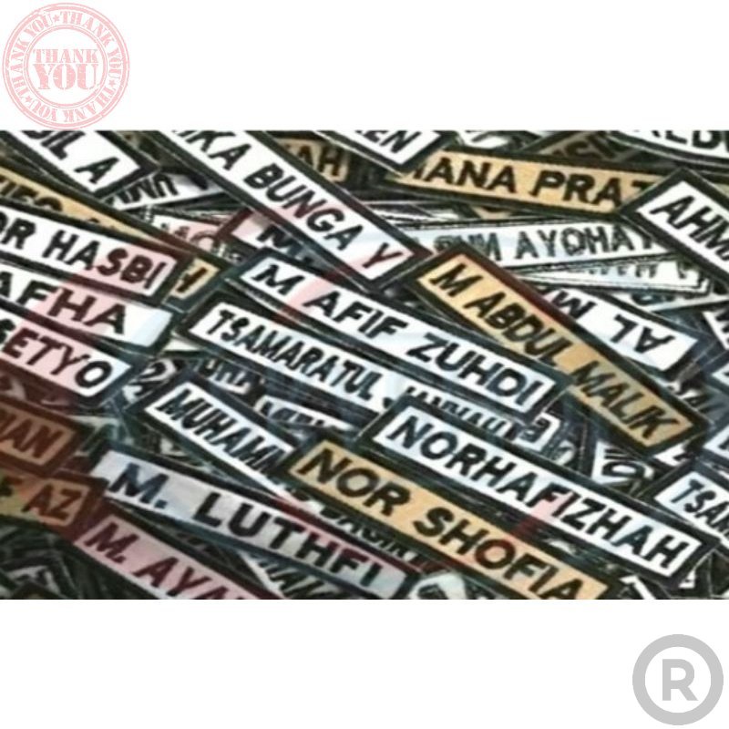 

name tag/nama dada/bordir nama Terbaru Bordir Nama Bordir Nama Dada
