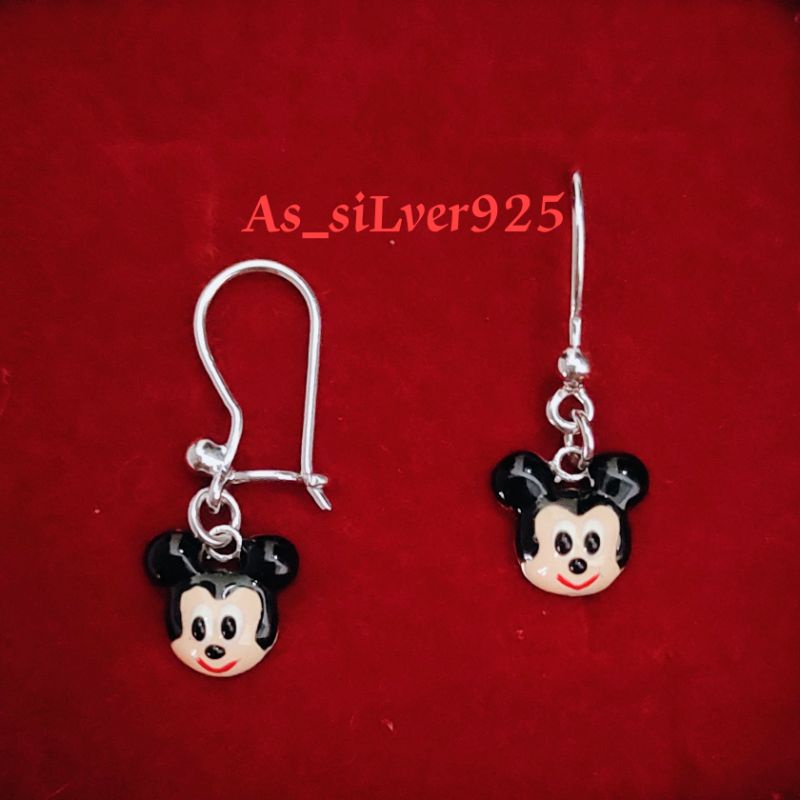 ANTING ANAK PERAK MICKEY MOUSE ASLI SILVER 925 LAPIS MAS PUTIH_AT KAIT DISNEY