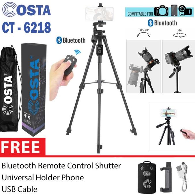 COSTA CT-6218 Tripod Kamera Remote Bluetooth Wireless + Holder HP