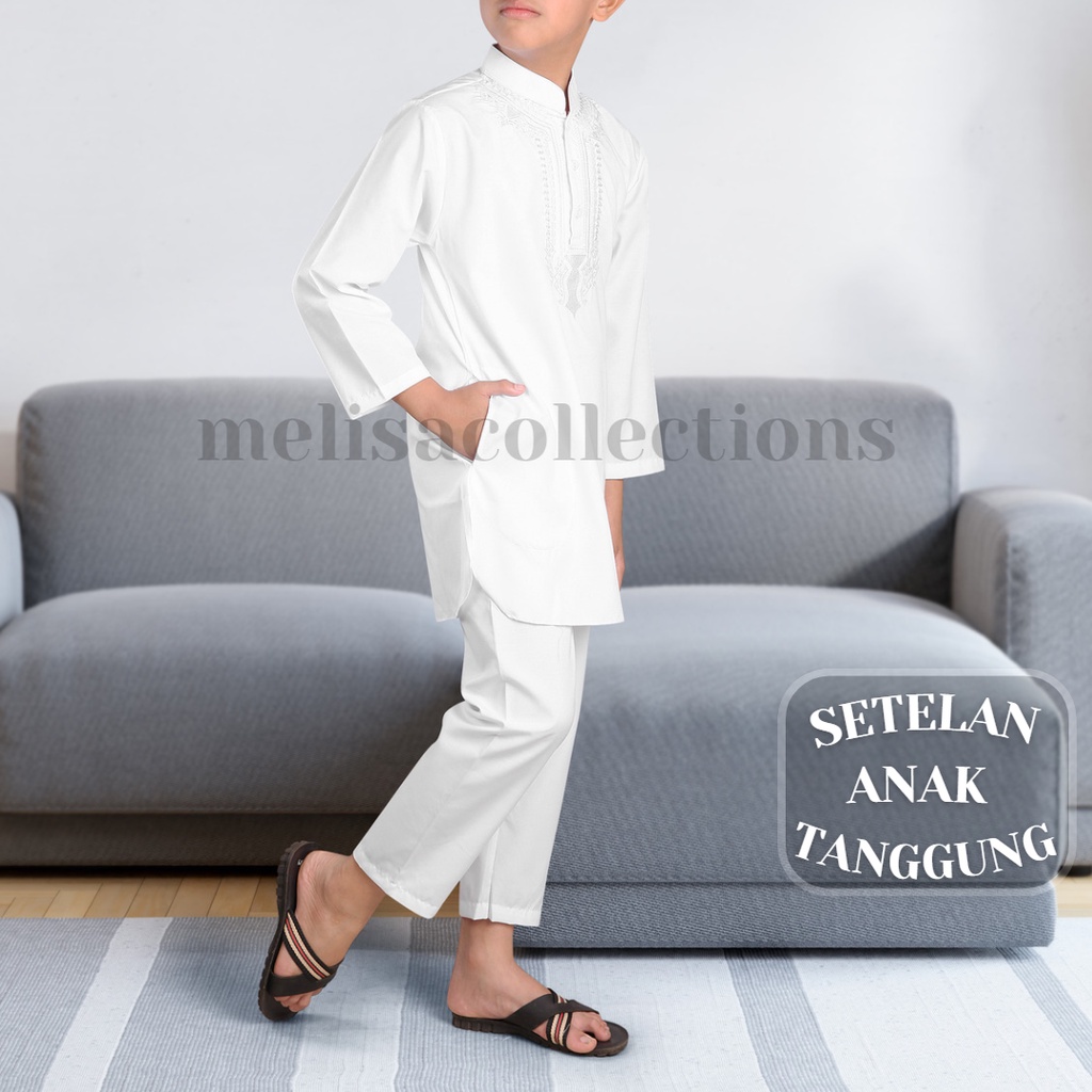 baju koko setelan pakistan anak tanggung bahan poli katun warna putih size 11 12 13 14 15 16 baju muslim anak laki laki terbaru