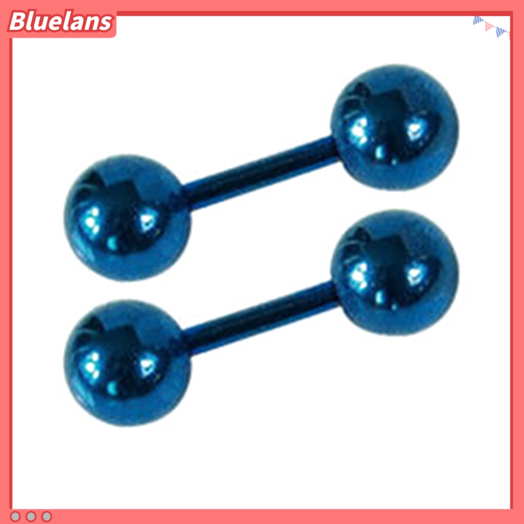 Bluelans Ear Studs Simple Wear-resistant Men Punk Ball Barbell Earrings