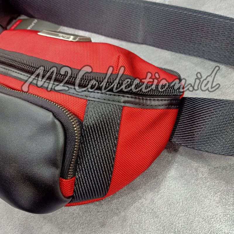 Tas pinggang Tumi Colombus Red /Waistbag Tumi/Belt Bag Tumi Mirror Quality