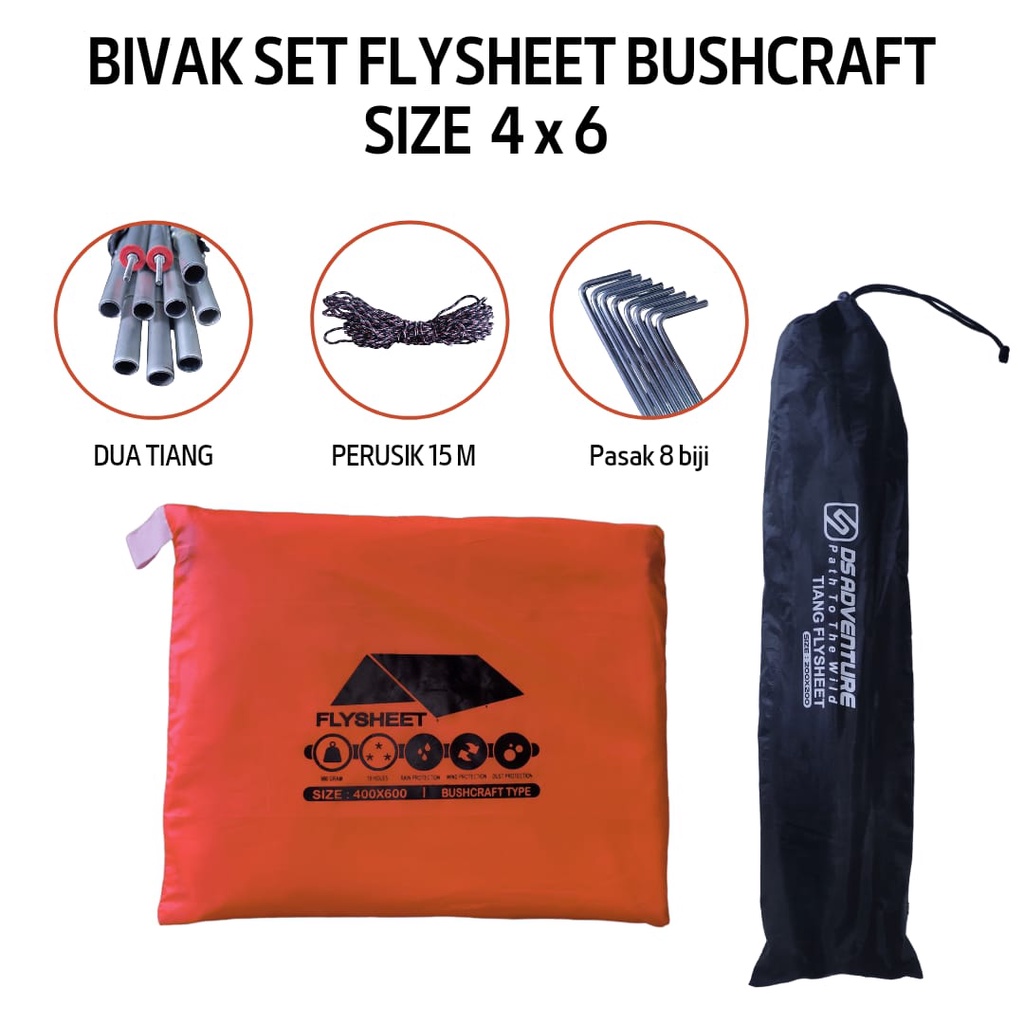 (Bisa Cod ) Flysheet 4x6 / bivak /trap tent/tutup tenda/ flyshet 6x4 meter / flysheet 4x6 waterproof / flysheet 6x4 / flesit 4x6 waterproof /terpal tenda
