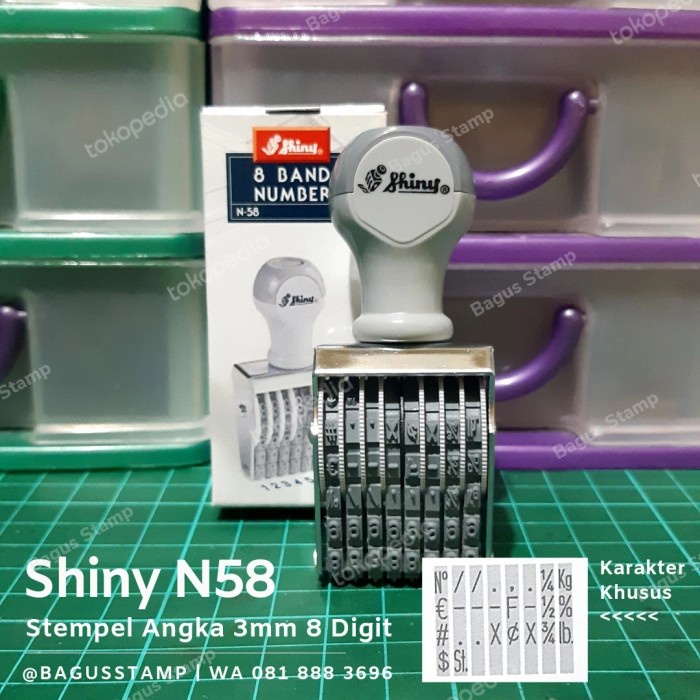 

Star Stempel Manual Huruf Angka 8 Digit 3Mm 3 Mm Shiny N 58 / N-58 Bagus