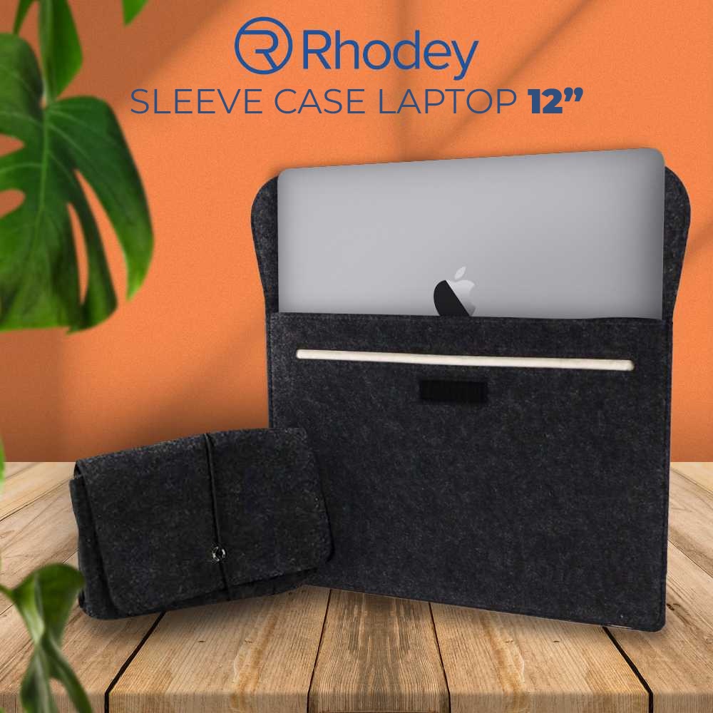 Sleeve Case Laptop Macbook 12 Inch with Pouch - AK01 - OMIPIXDG Dark Gray