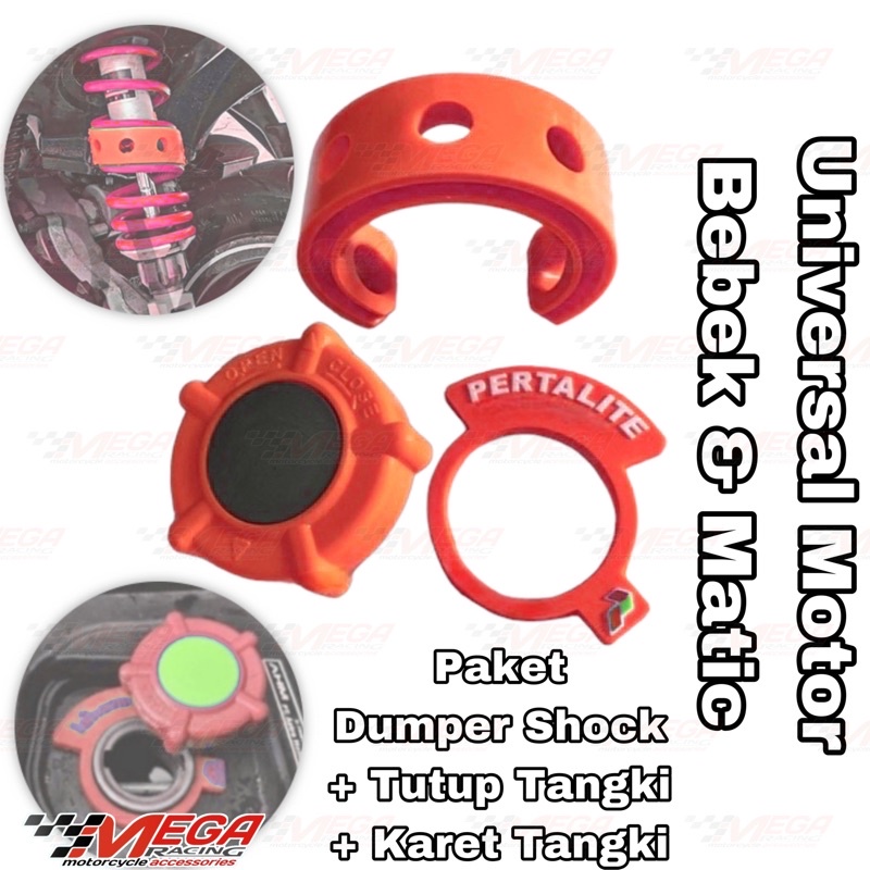 PAKET DUMPER SHOCK KARET TUTUP TANGKI BENSIN MATIC BEBEK Shok MIO beat Vario Scoopy Aerox Xeon Vixio