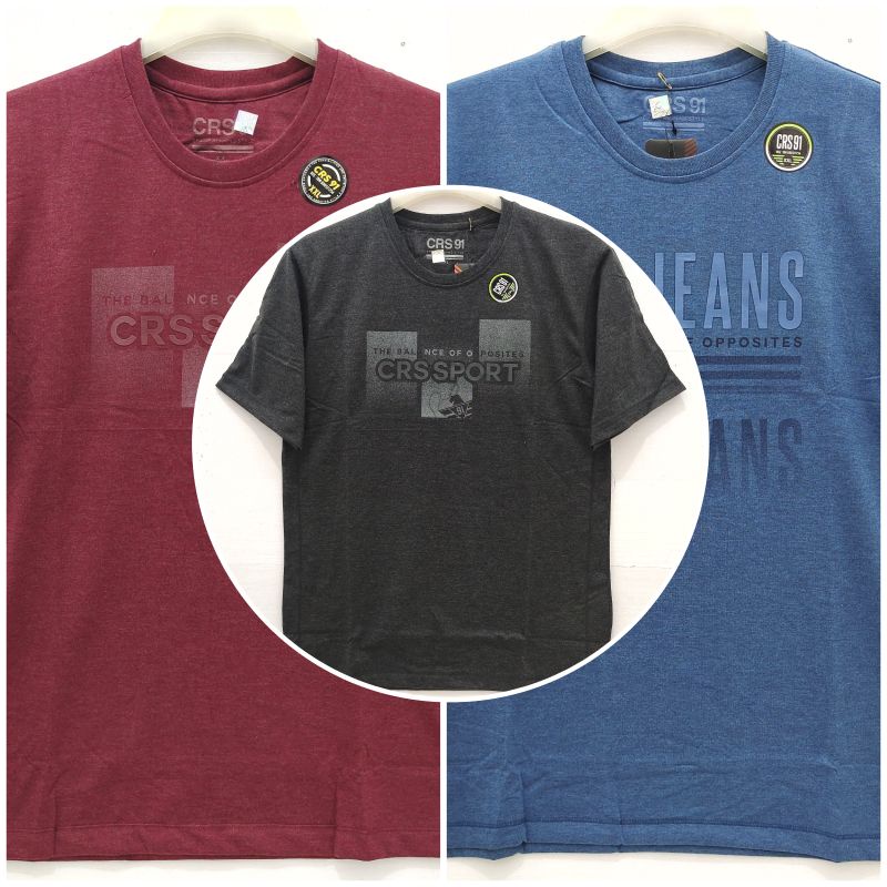 kaos oblong tulisan basic CRS 91 full combed L XL XXL