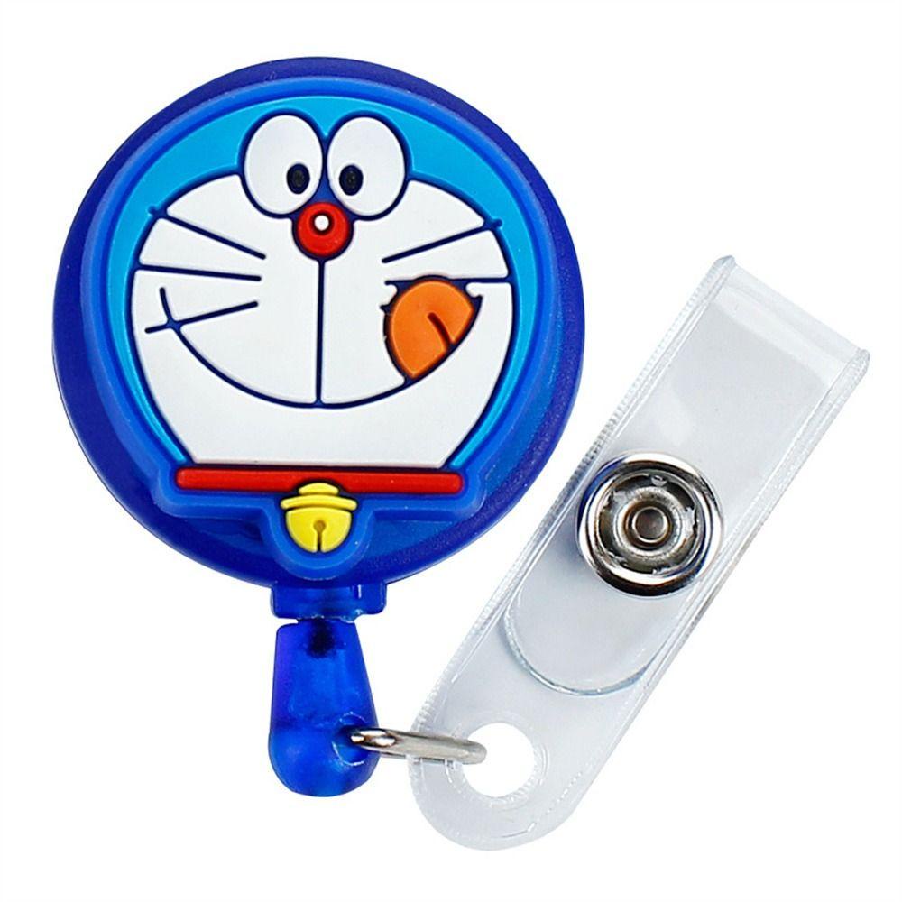 Quinton Retractable Badge Reel Lucu Silicone Name Tag Doraemon Perawat Dokter Card Holder Name Card Holder