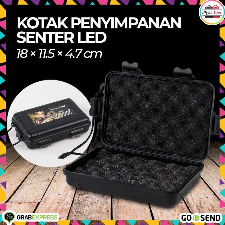 Box Kotak Penyimpanan Plastik Senter LED Kotak Penyimpan Senter