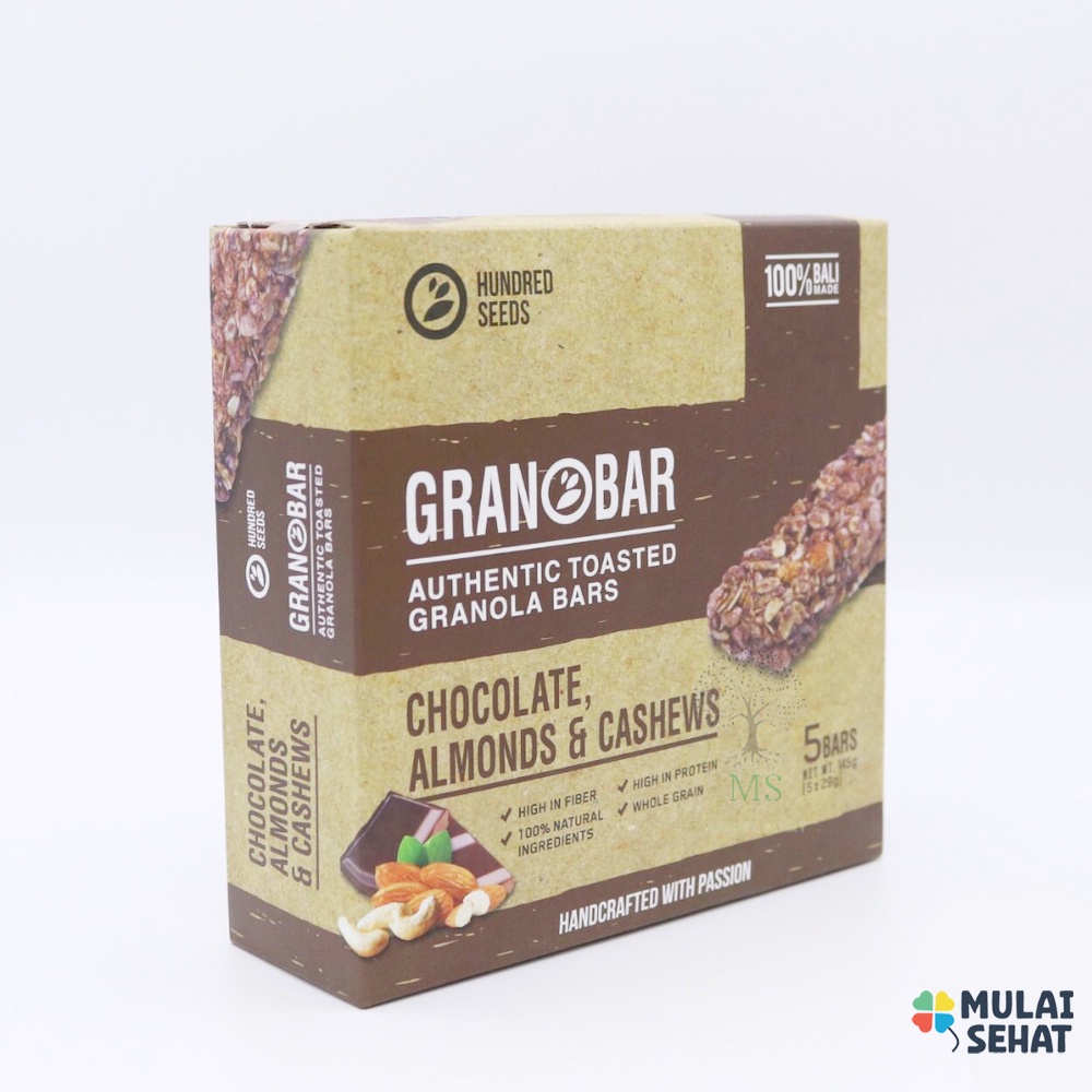 

Granobar Chocolate, Almonds & Cashews - Hundred Seeds - granobar maknan - camilan granobar - camilan sehat