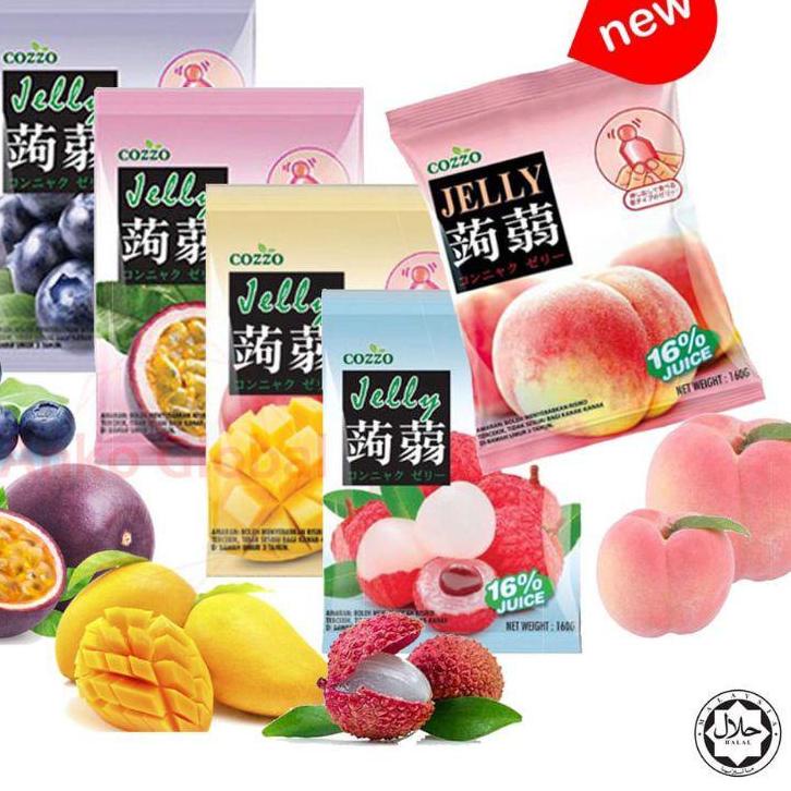 

ART3u8Ti--Cozzo Zero Fat Jelly Pouch 160g 蒟蒻 Cemilan Jelly