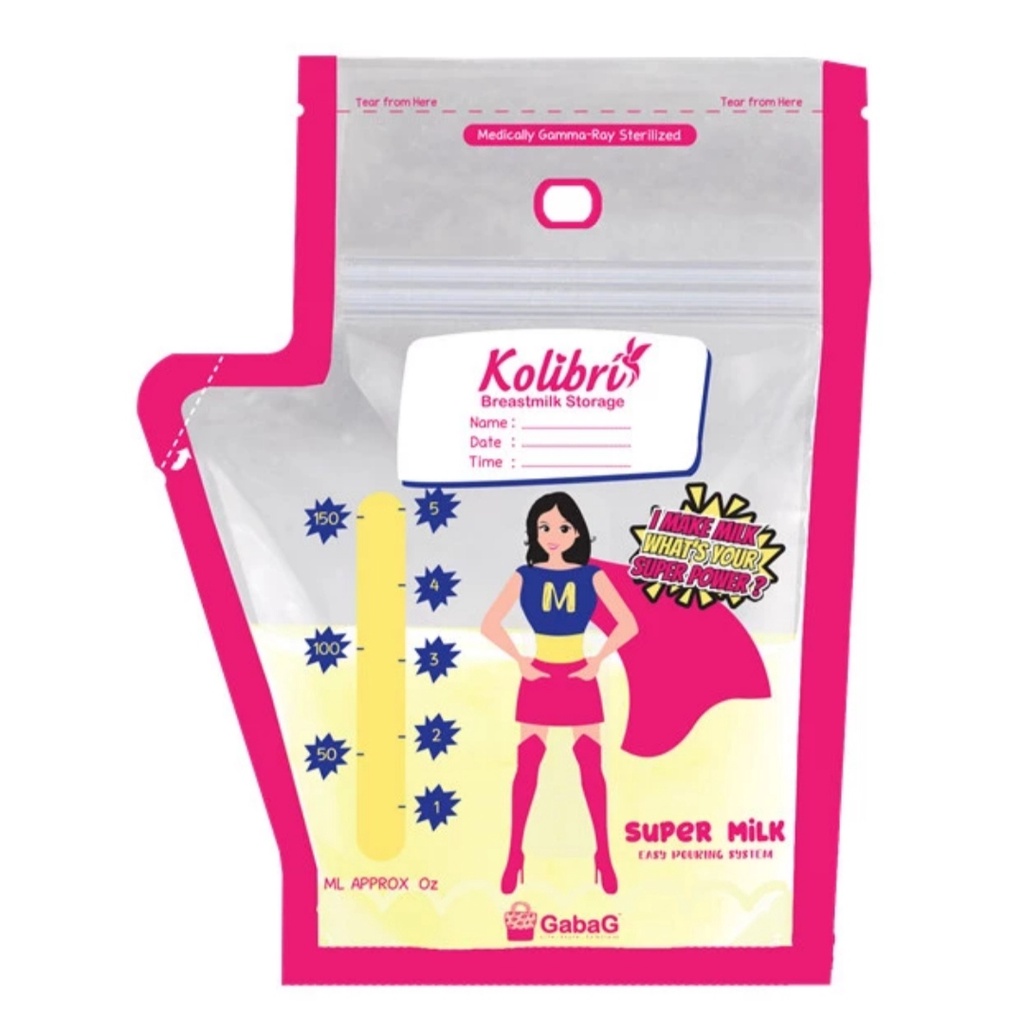 Gabag Kolibri Smart Breastmilk Storage Kantong Asi 150ml - Supermom