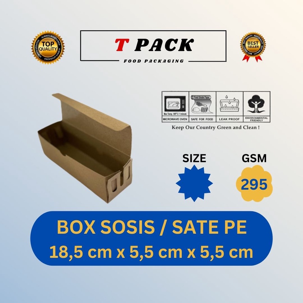 BOX SOSIS / BOX HOTANG / BOX CORNDOG / BOX SATE KRAFT - LAMINASI PE