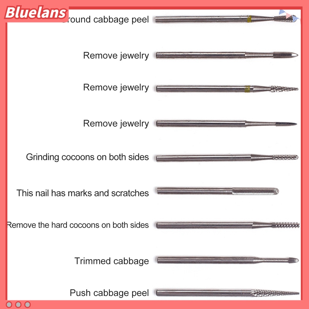 (In Stock) Kacamata Hitam Lensa Warna Warni ♡Mata Bor Kikir Kuku Bahan Tungsten Steel Tahan Lama Untuk Manicure Wanita