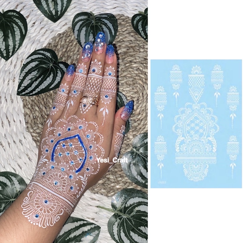 HENNA INSTAN WHITE FULL MOTIF / HENNA TEMPEL / STIKER HENHENNA TATO / TATO TEMPORER/ HENNA VIRAL / H