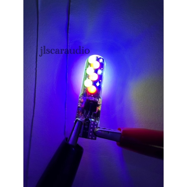 LAMPU LED T10 JELLY COB MOBIL MOTOR  RGB ISI 2Pcs REMOTE BATERAI DC