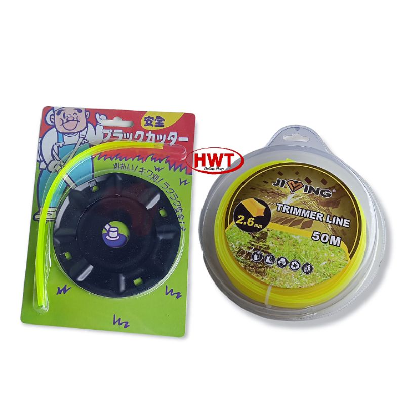 Paket Tali Senar 2,6 mm 50 M + Pisau Senar Potong Rumput