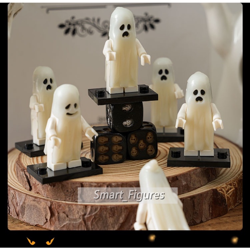 Pg1245 PG1246 Mainan Balok Bangunan Mini Figure Hantu Halloween Lucu Luminous Untuk Anak Hadiah