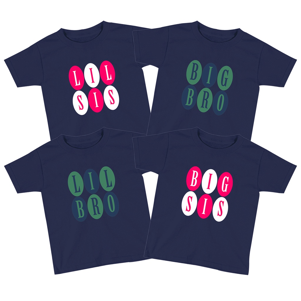 Kaos Couple Kaos Anak Bulat Oval unik Eskapator Distro 1-10 Tahun Laki Laki Perempuan Unisex Sibling tee Series kaos bro sis Family Couple Lil Sister Big Sister Lil Brother Big Brother kaos brother sister  Kaos Termurah Kualitas Premium - Kaos Polos Senja