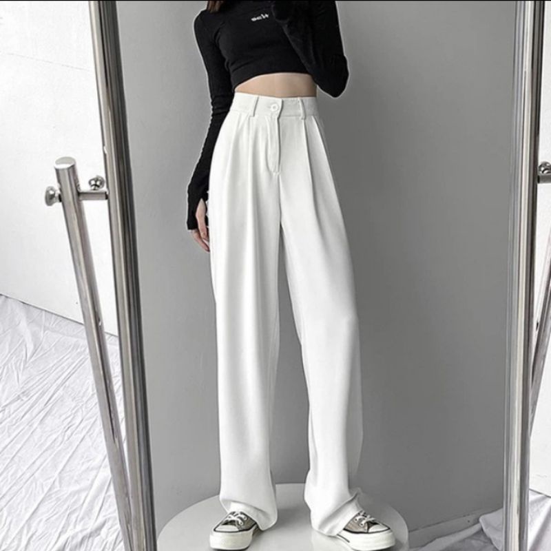 CELANA WANITA TROUSER PANTS HIGHWAIST PREMIUM POLYESTER