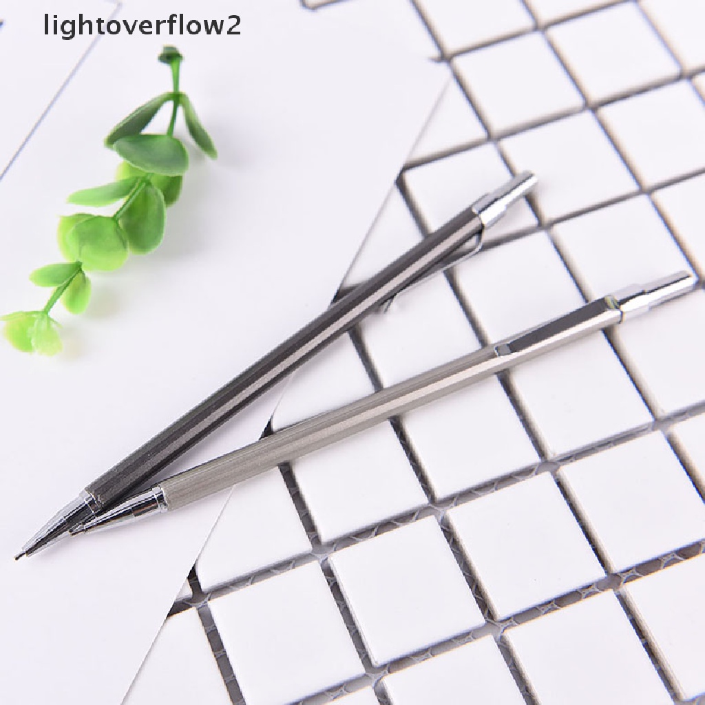 (lightoverflow2) Pensil Mekanik Otomatis 0.5 / 0.7mm Bahan Metal Untuk Menulis / Menggambar