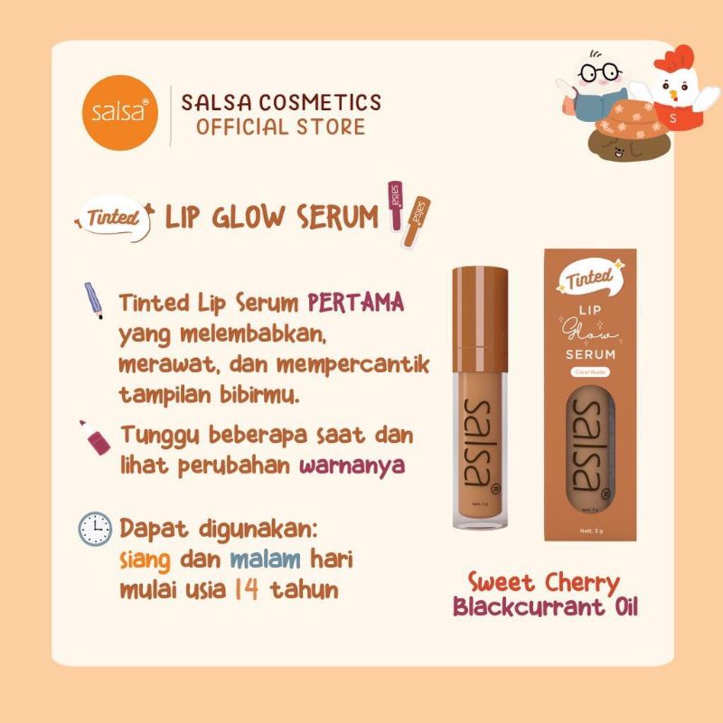 SALSA Lip Glow Serum 3gr - Serum Bibir Original BPOM | Twilight | Coral Nude | Glow
