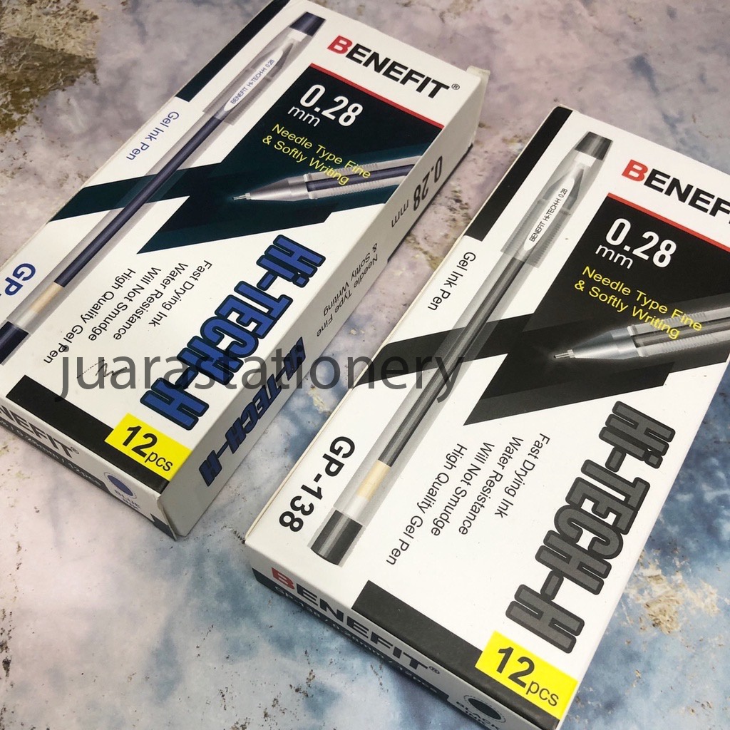 

Pulpen Gel Benefit Hi-tech Hitam Biru 0.28mm / Pen High Tech Hitec / Ballpoint Bolpoin Bolpen Hi-tech / Hitec
