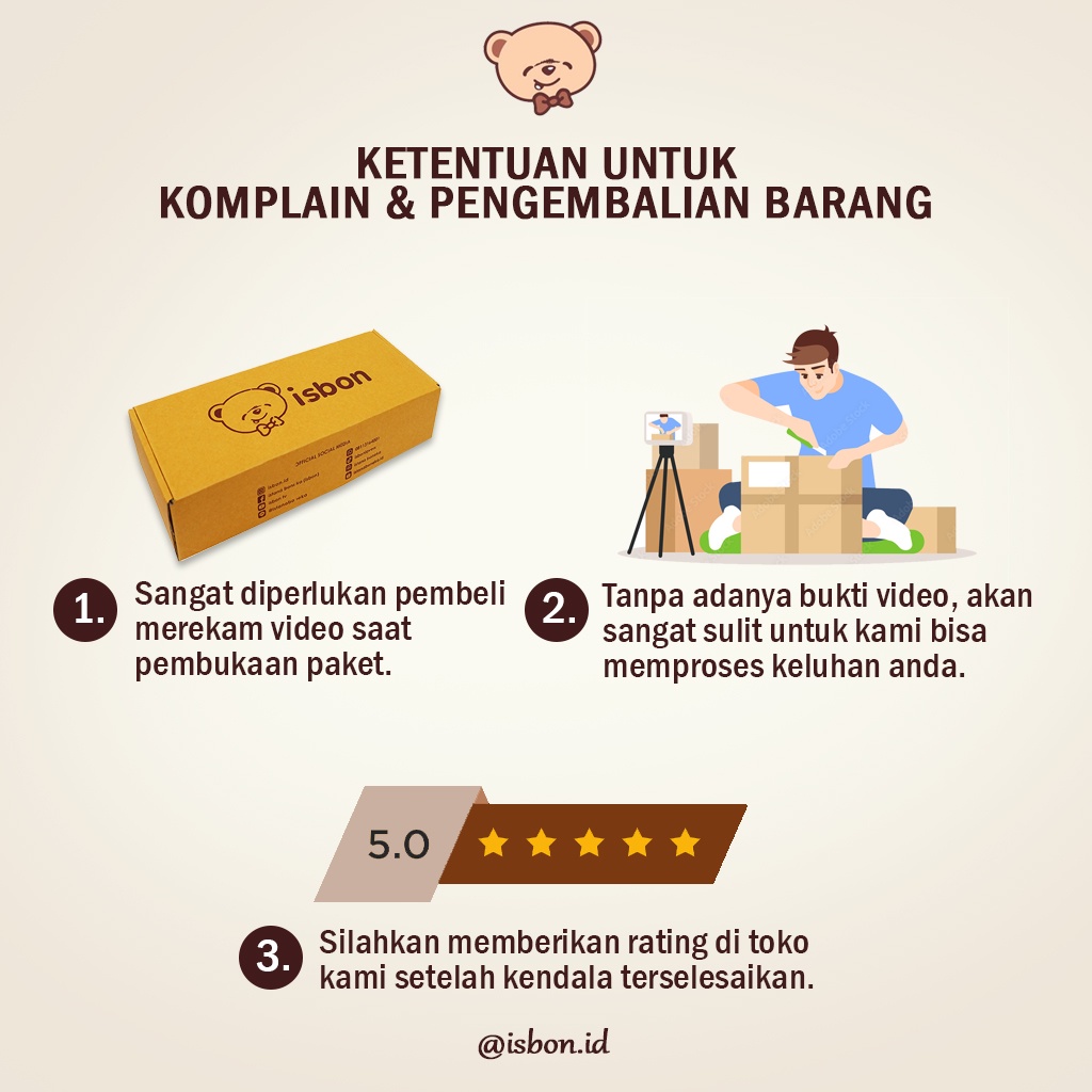 ISTANA BONEKA Bantal Kepala Karakter Beruang Boney Warna Brown Bahan Premium Wajib Punya Mudah Dibawa