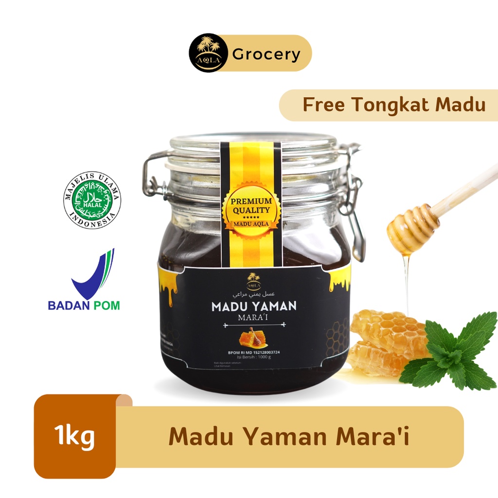 

Madu Yaman Marai Asli Hadramaut Yaman Kualitas Terbaik Grade A - 1kg kemasan kaca