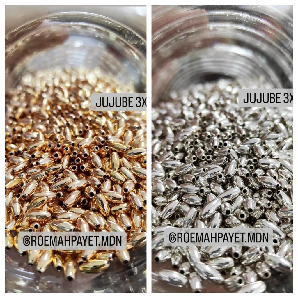 MUTIARA JEPANG MGB METALIK - MGB JUJUBE / PADI 3x6 MM