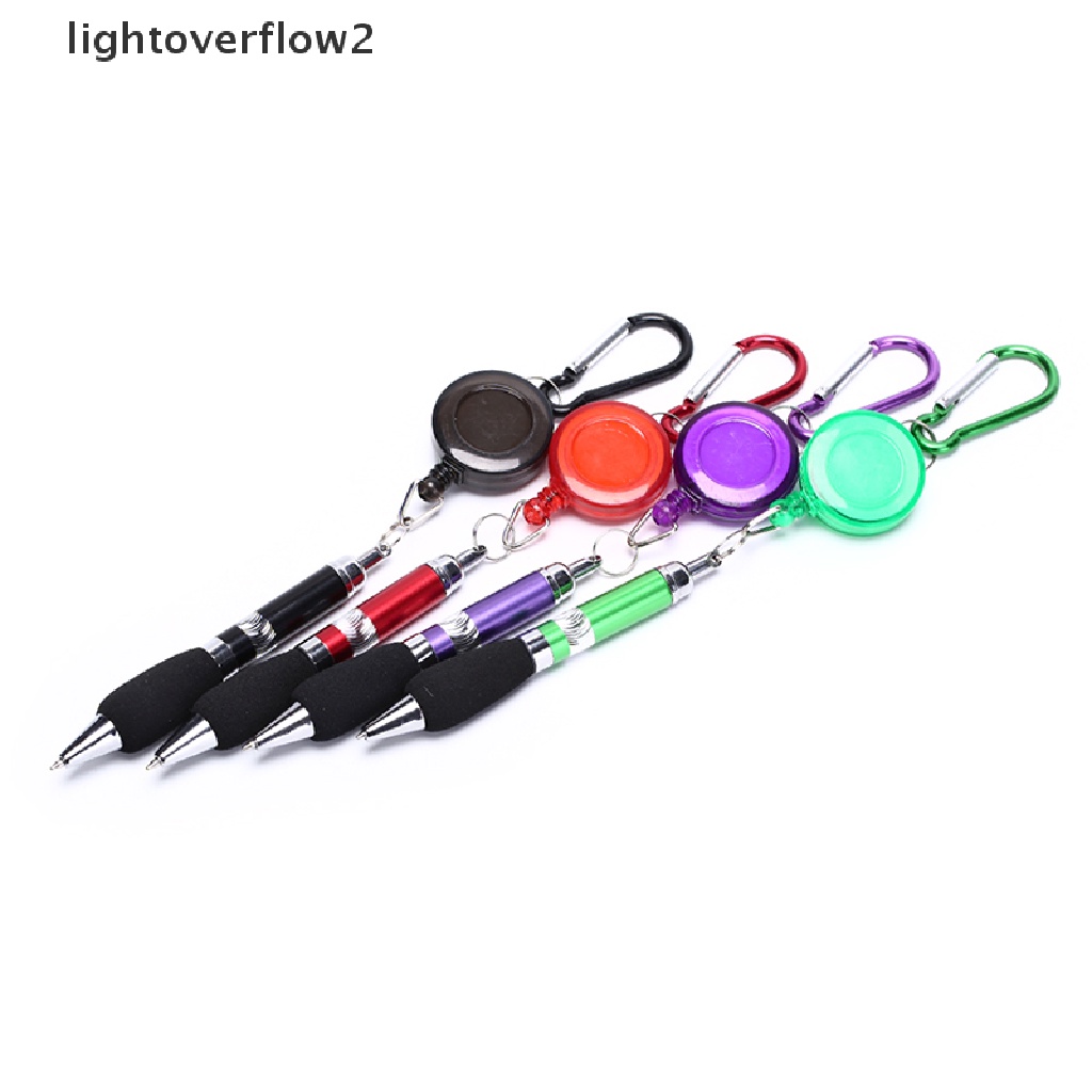 (lightoverflow2) 1pc pen Perekam Skor golf Retractable Warna Acak Dengan Carabiner (ID)