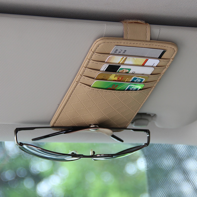 Tempat Kacamata Mobil Car Glasses Holder Case Mobil Multifungsi Sun Visor Ticket and Business Card Holder Organizer