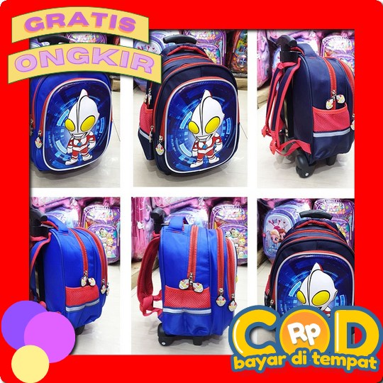 Tas Troli Tas Dorong Ransel Anak Laki-Laki Karakter Superhero - Tas Tr Promo Terbaik Tas Trolley Dor