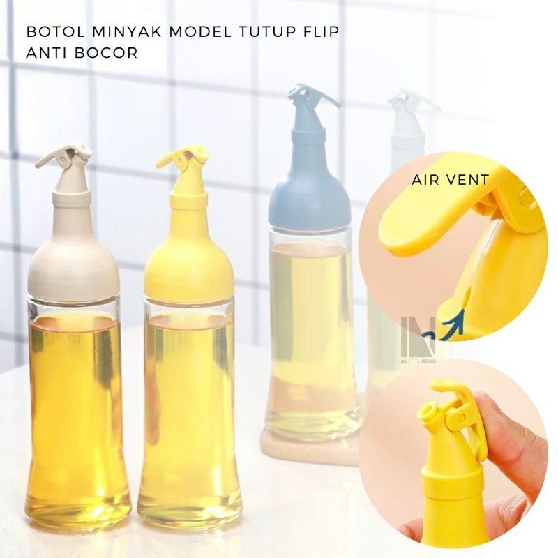 SHENAR,(COD) FANCY GLASS OIL BOTTLE - BOTOL MINYAK KACA 500ML BOTOL CUKA KECAP SET POURER PENUTUP TEMPAT MINYAK DAPUR GLASS OIL BOTTLE MULTIFUNGSI OIL VINEGAR BOTTLE