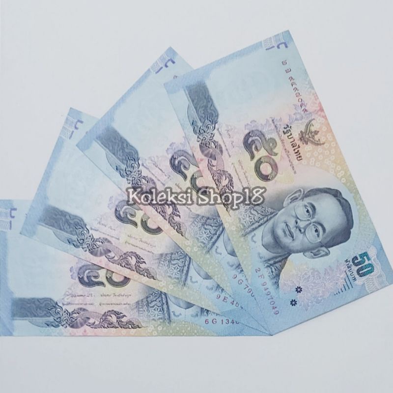 Koleksi Bath Thailand Bangkok Pecahan 50 Bath Raja Lama