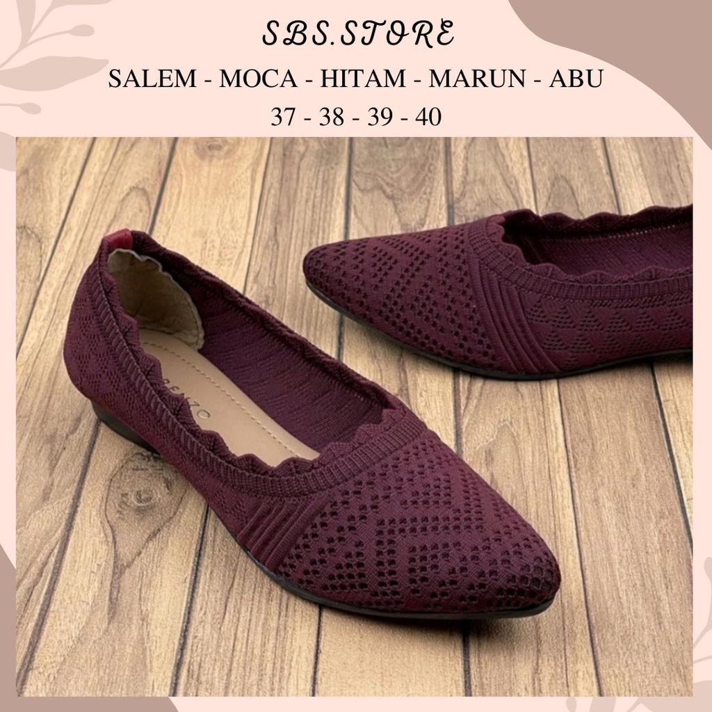 Sepatu Flat Wanita Rajut Import/Sandal Balet Pesta Terbaru